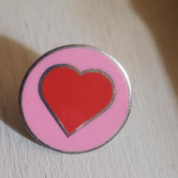 Valentine Heart Pink Red Vintage Lapel Pin Tie Tack Brooch - Picture 2 of 4